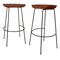 Contemporary Home Living Set of 2 Chestnut Brown and Black Bar Stools with Curved Seat 30.5"